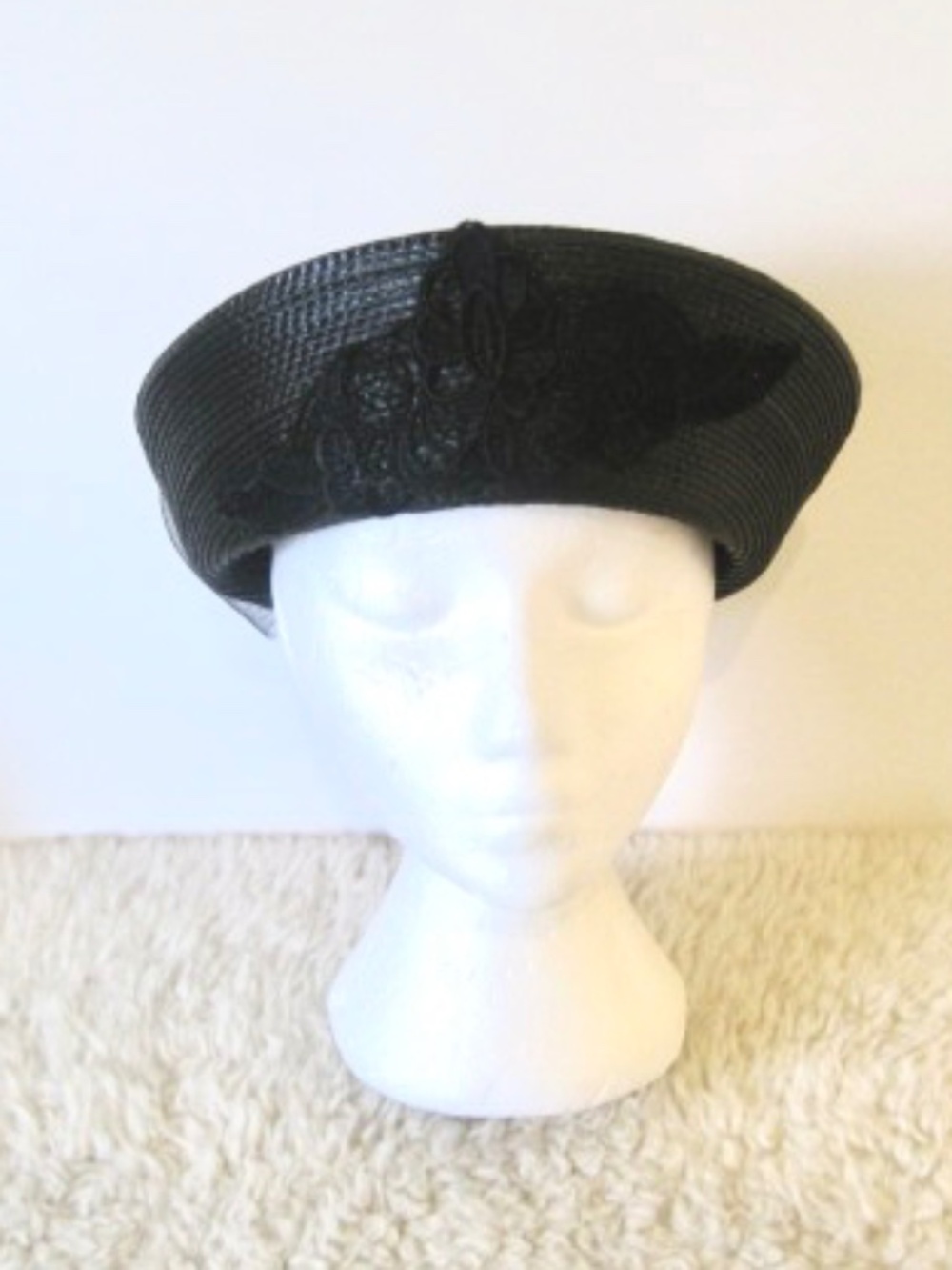 Vintage Straw Hat with Up-Turned Brim
